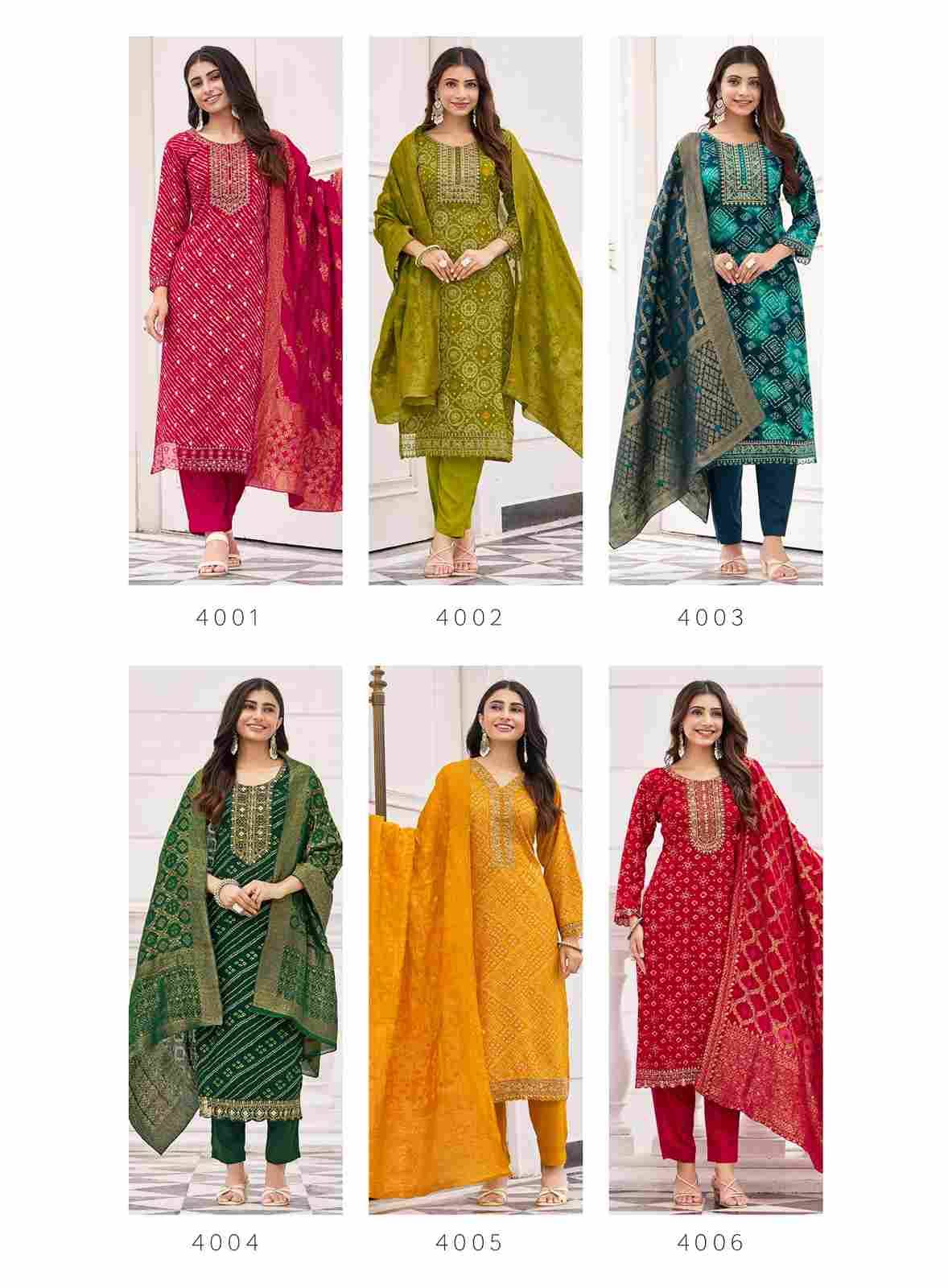 Sajni Vol-4 By Radhika Lifestyle 4001 To 4006 Series Beautiful Festive Suits Colorful Stylish Fancy Casual Wear & Ethnic Wear Pure Rayon Dresses At Wholesale Price