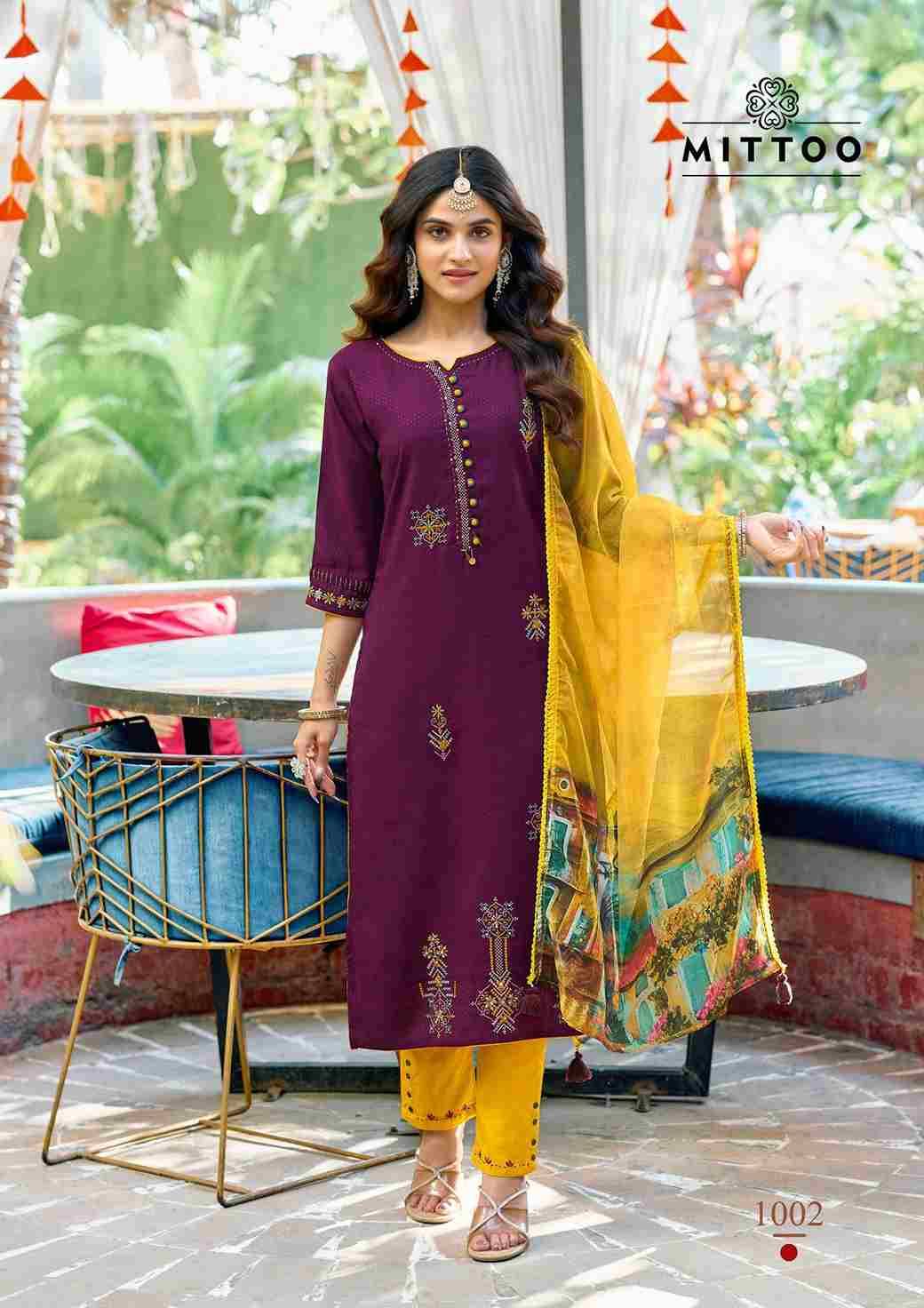 Khoobsurat By Mittoo 1001 To 1006 Series Designer Festive Suits Beautiful Stylish Fancy Colorful Party Wear & Occasional Wear Viscose Weaving Dresses At Wholesale Price