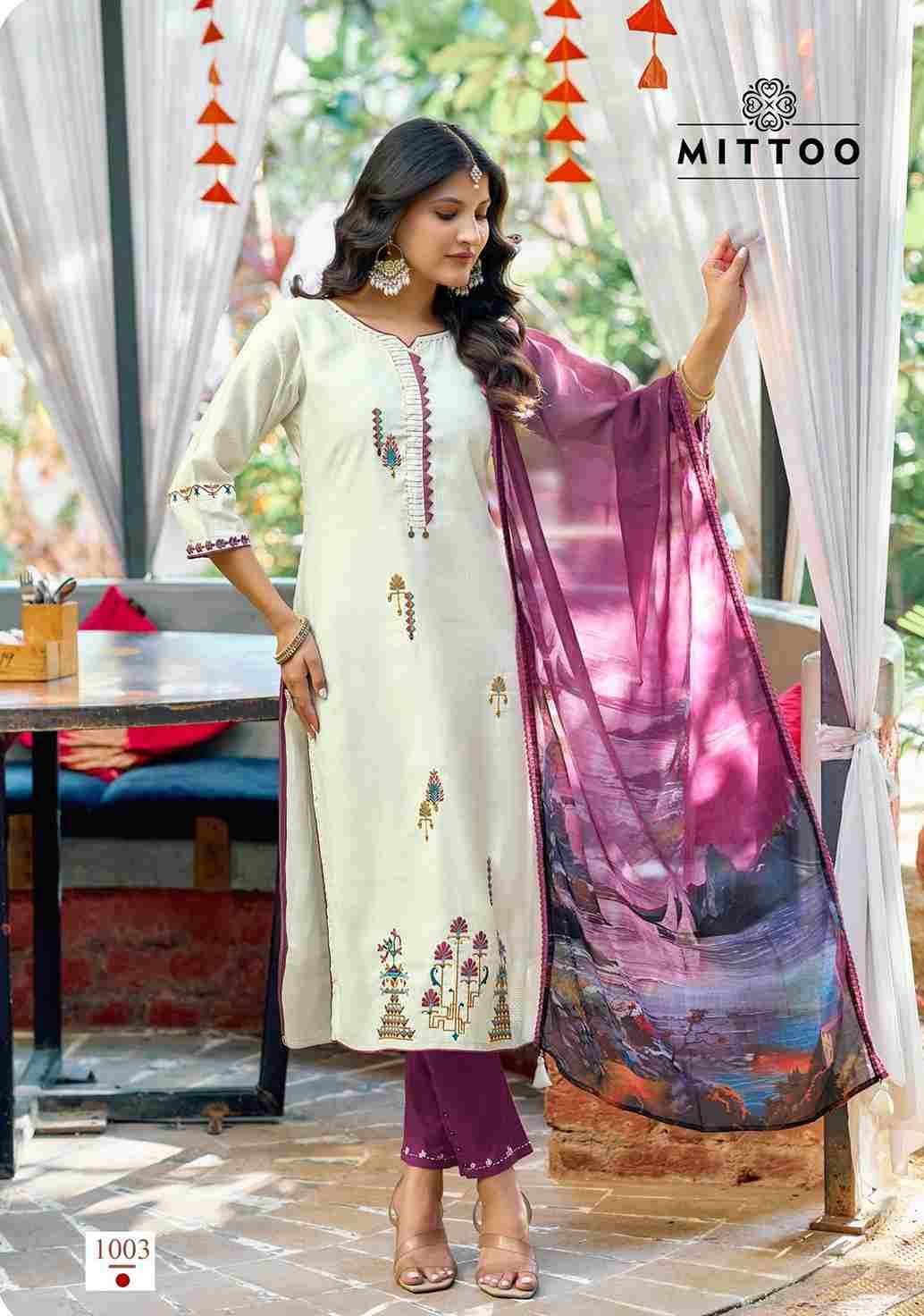 Khoobsurat By Mittoo 1001 To 1006 Series Designer Festive Suits Beautiful Stylish Fancy Colorful Party Wear & Occasional Wear Viscose Weaving Dresses At Wholesale Price