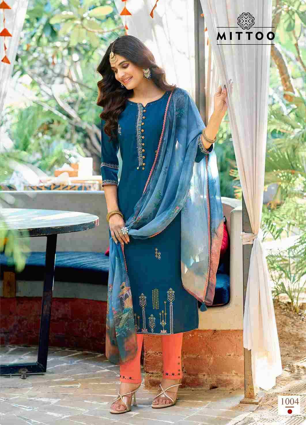 Khoobsurat By Mittoo 1001 To 1006 Series Designer Festive Suits Beautiful Stylish Fancy Colorful Party Wear & Occasional Wear Viscose Weaving Dresses At Wholesale Price