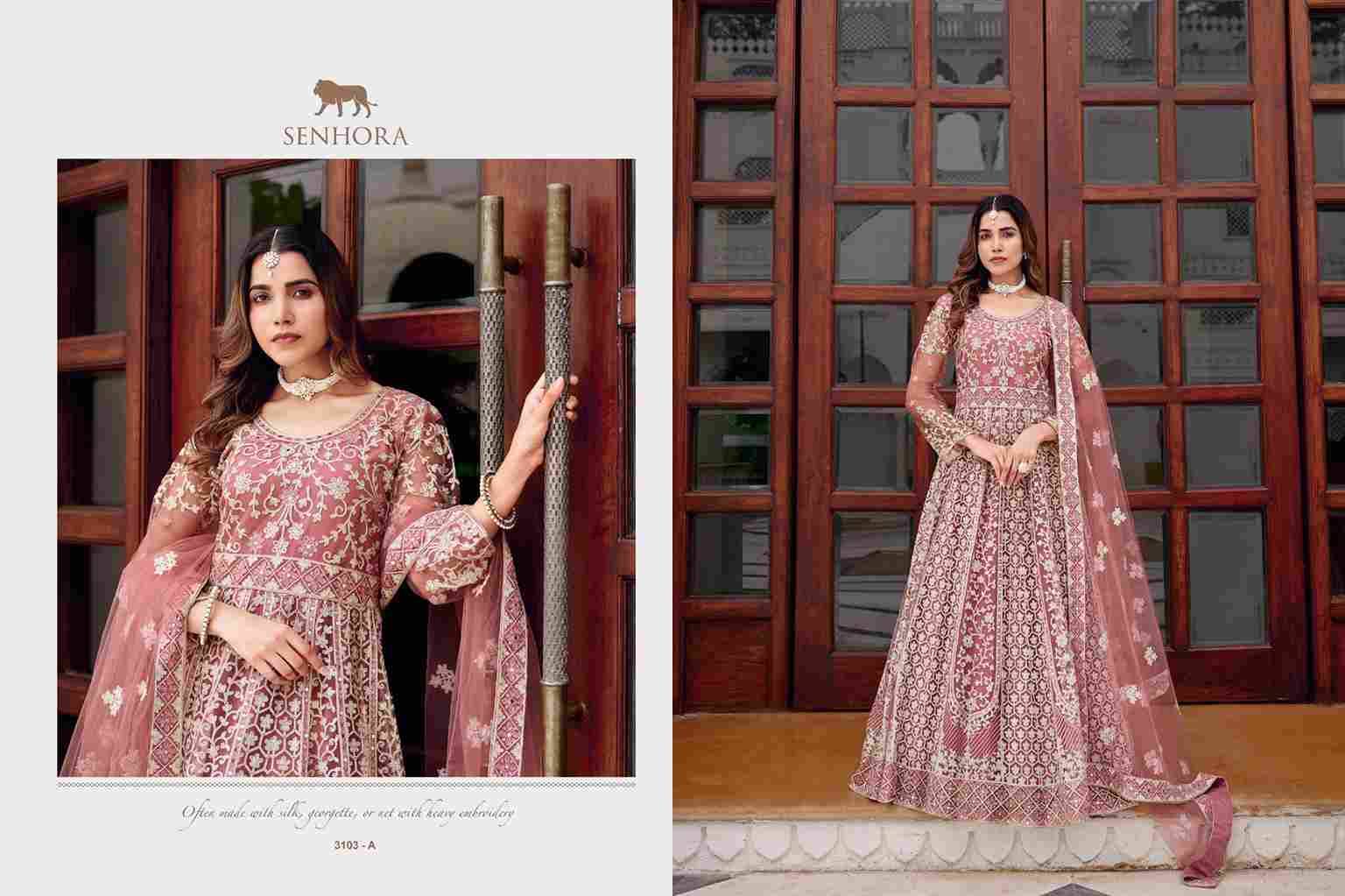 Saiyaara By Senhora Dresses 3103-A To 3103-D Series Designer Stylish Fancy Colorful Beautiful Party Wear & Ethnic Wear Collection Premium Net Gowns With Dupatta At Wholesale Price