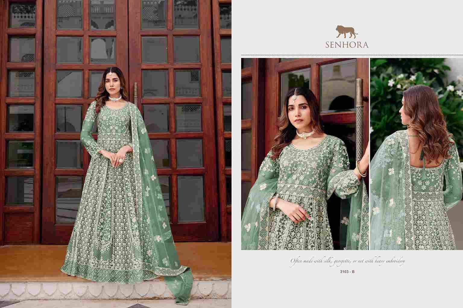 Saiyaara By Senhora Dresses 3103-A To 3103-D Series Designer Stylish Fancy Colorful Beautiful Party Wear & Ethnic Wear Collection Premium Net Gowns With Dupatta At Wholesale Price