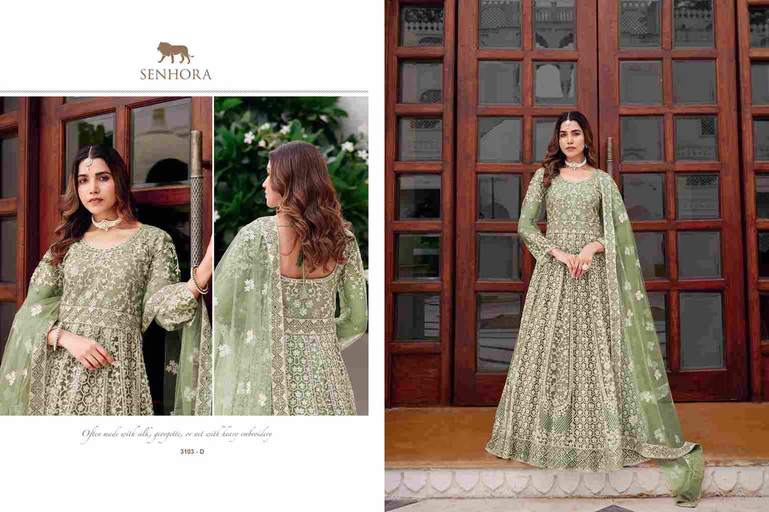 Saiyaara By Senhora Dresses 3103-A To 3103-D Series Designer Stylish Fancy Colorful Beautiful Party Wear & Ethnic Wear Collection Premium Net Gowns With Dupatta At Wholesale Price