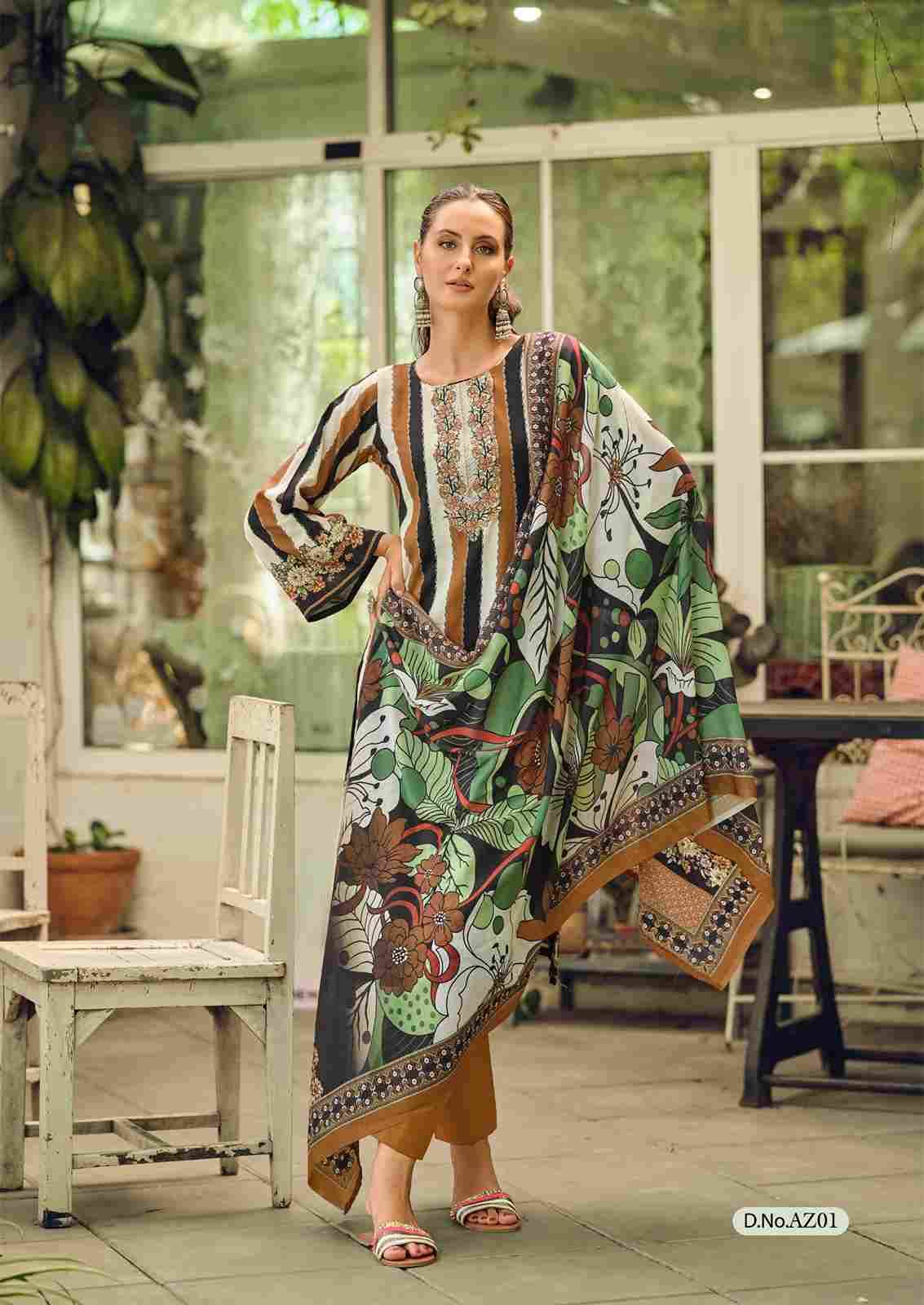 Azaa By Nisanka 01 To 06 Series Wholesale Designer Festive Suits Collection Beautiful Stylish Fancy Colorful Party Wear & Occasional Wear Pure Jam Satin Print Dresses At Wholesale Price