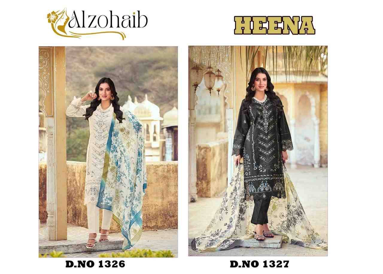 Heena By Alzohaib 1326 To 1327 Series Beautiful Pakistani Suits Stylish Fancy Colorful Party Wear & Occasional Wear Pure Cotton Print Dresses At Wholesale Price