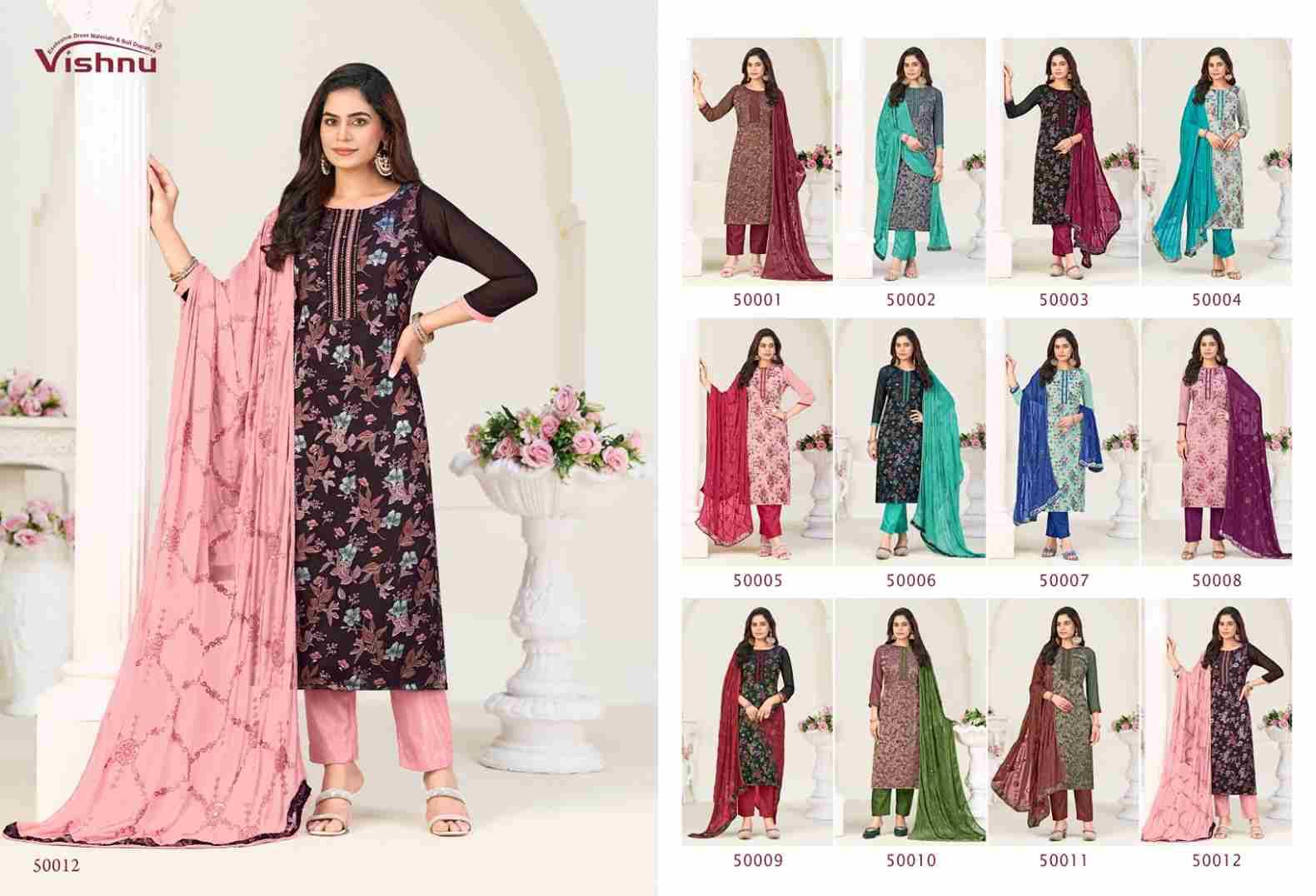 Libbas Vol-2 By Vishnu 50001 To 50012 Series Beautiful Stylish Festive Suits Fancy Colorful Casual Wear & Ethnic Wear & Ready To Wear Georgette Brasso Dresses At Wholesale Price