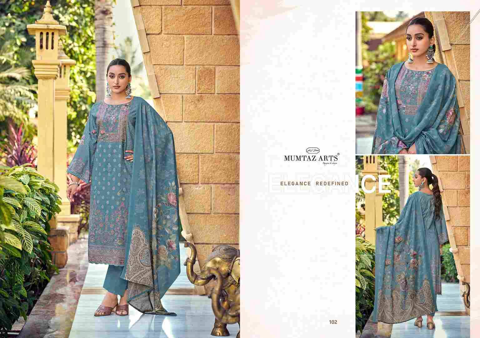 Vaani By Mumtaz Arts 101 To 104 Series Beautiful Festive Suits Colorful Stylish Fancy Casual Wear & Ethnic Wear Pure Jam Satin Print Dresses At Wholesale Price