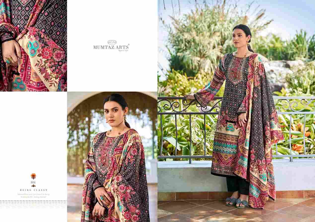 Zareen By Mumtaz Arts 101 To 104 Series Beautiful Festive Suits Colorful Stylish Fancy Casual Wear & Ethnic Wear Pure Jam Satin Print Dresses At Wholesale Price