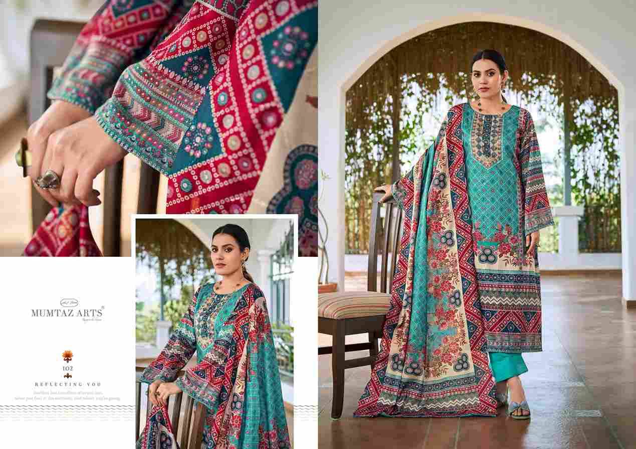 Zareen By Mumtaz Arts 101 To 104 Series Beautiful Festive Suits Colorful Stylish Fancy Casual Wear & Ethnic Wear Pure Jam Satin Print Dresses At Wholesale Price