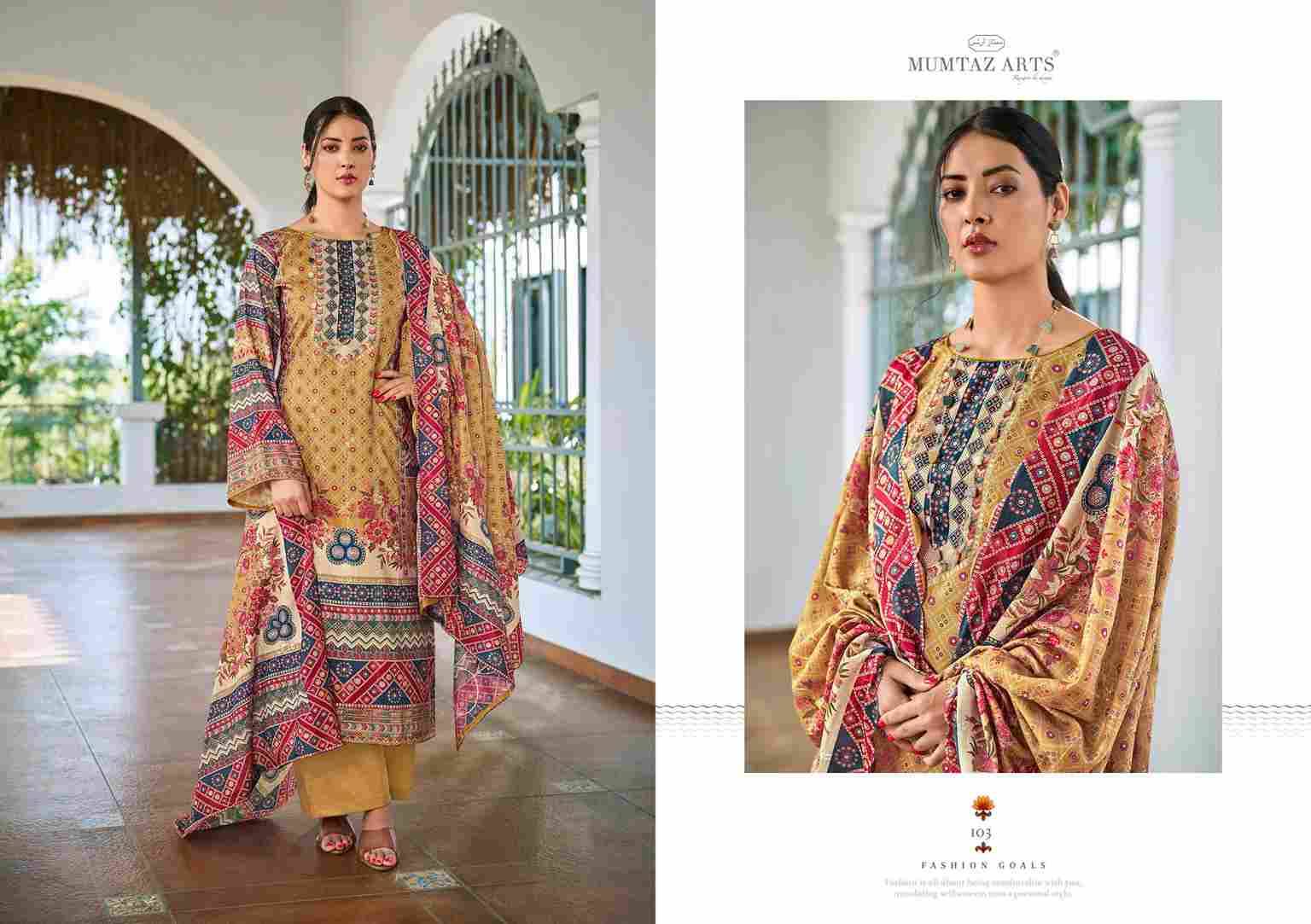 Zareen By Mumtaz Arts 101 To 104 Series Beautiful Festive Suits Colorful Stylish Fancy Casual Wear & Ethnic Wear Pure Jam Satin Print Dresses At Wholesale Price