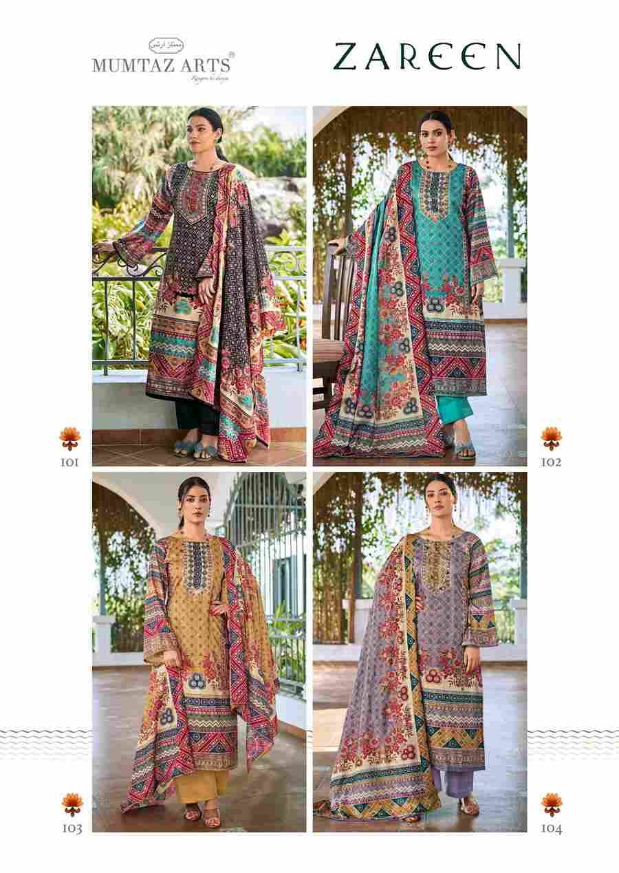 Zareen By Mumtaz Arts 101 To 104 Series Beautiful Festive Suits Colorful Stylish Fancy Casual Wear & Ethnic Wear Pure Jam Satin Print Dresses At Wholesale Price