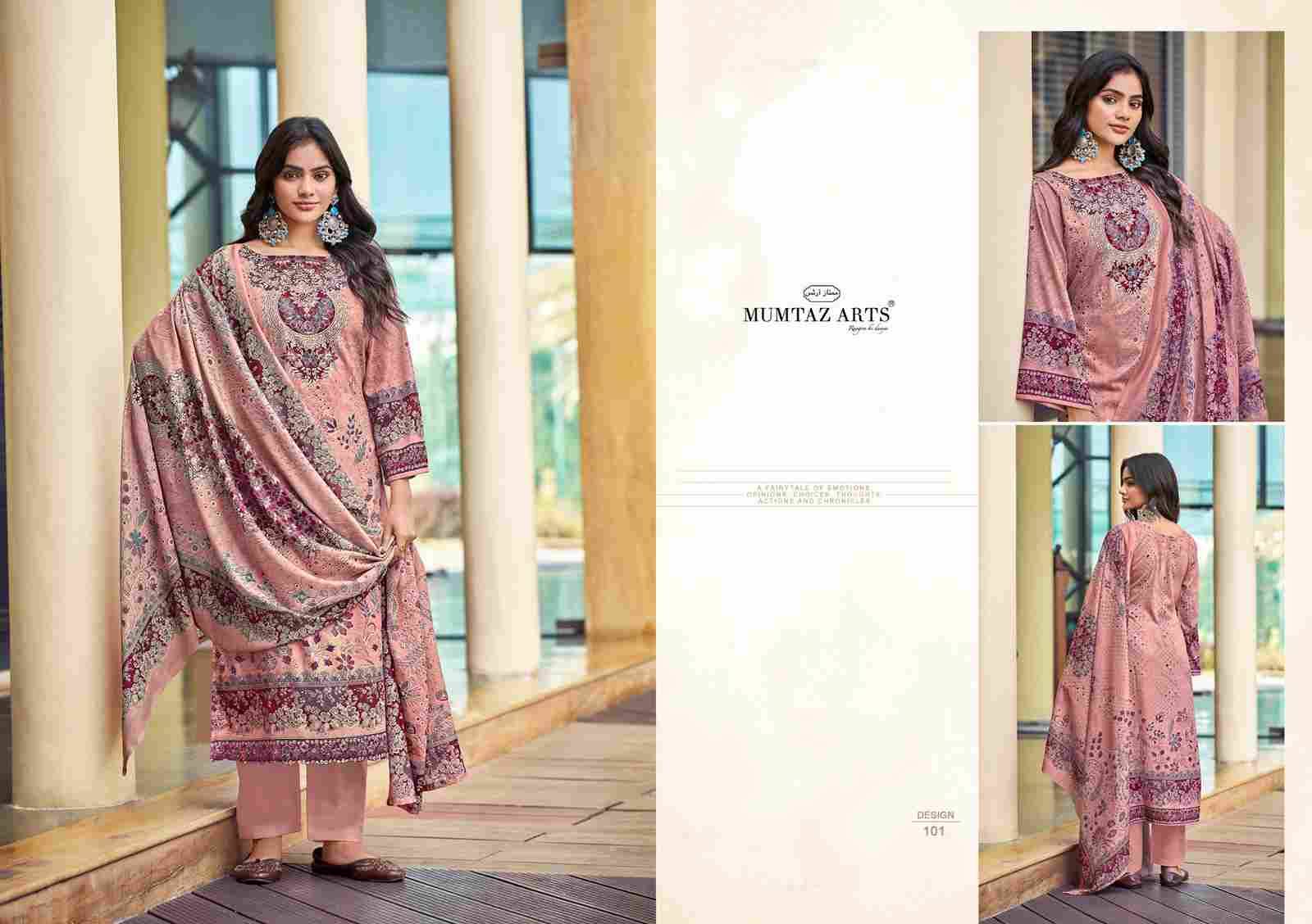 Veda By Mumtaz Arts 101 To 104 Series Beautiful Festive Suits Colorful Stylish Fancy Casual Wear & Ethnic Wear Pure Jam Satin Print Dresses At Wholesale Price