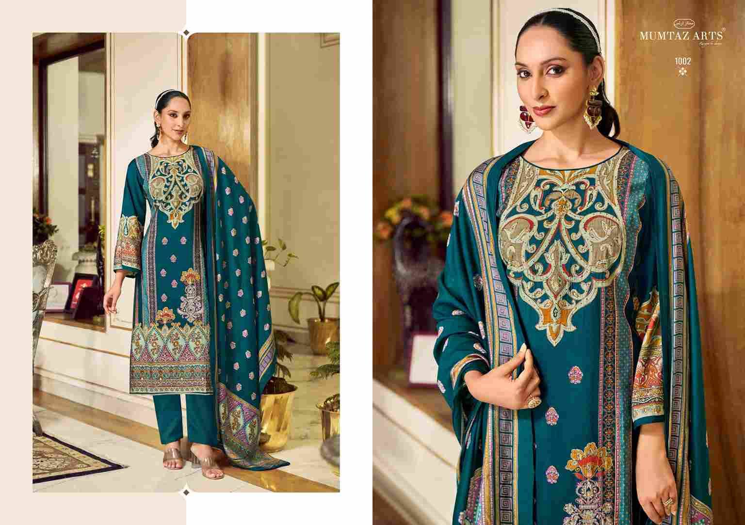 Mehr-E-Gul By Mumtaz Arts 1001 To 1004 Series Beautiful Festive Suits Stylish Fancy Colorful Casual Wear & Ethnic Wear Pure Muslin Silk Print Dresses At Wholesale Price