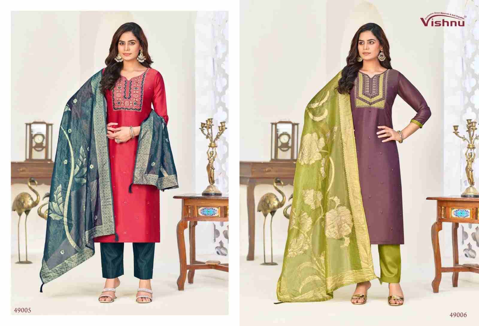Nadia By Vishnu 49001 To 49012 Series Beautiful Stylish Festive Suits Fancy Colorful Casual Wear & Ethnic Wear & Ready To Wear Cosmos Simmer Dresses At Wholesale Price