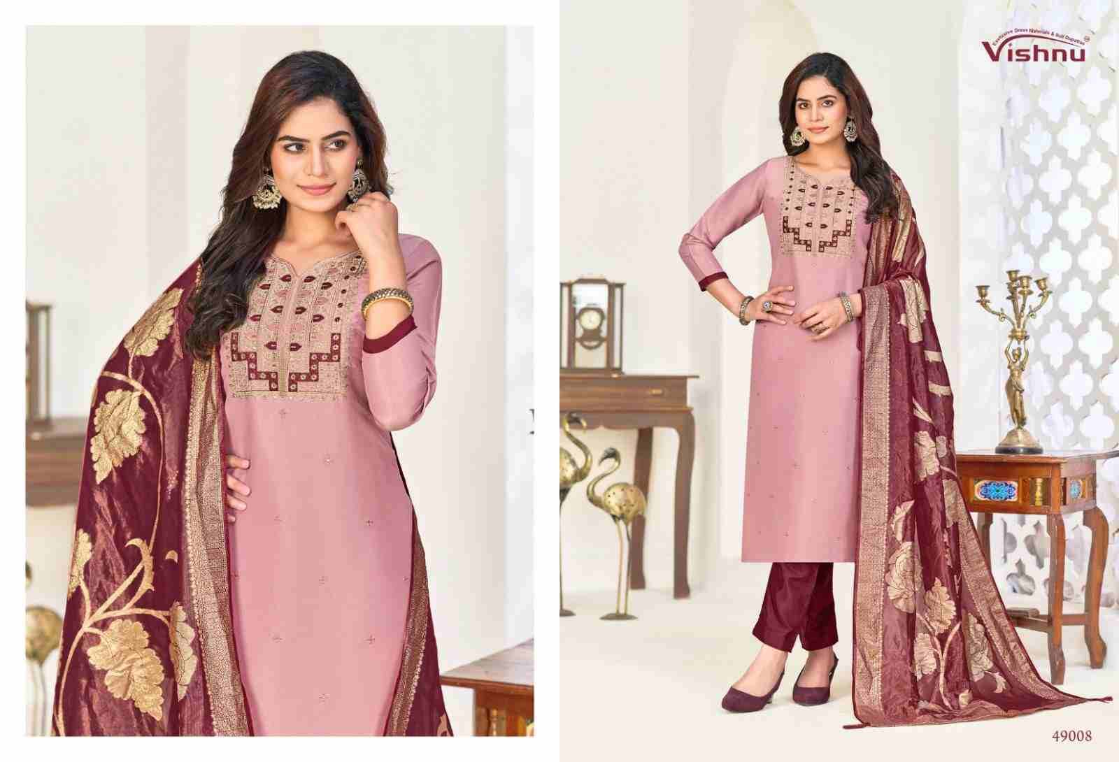 Nadia By Vishnu 49001 To 49012 Series Beautiful Stylish Festive Suits Fancy Colorful Casual Wear & Ethnic Wear & Ready To Wear Cosmos Simmer Dresses At Wholesale Price