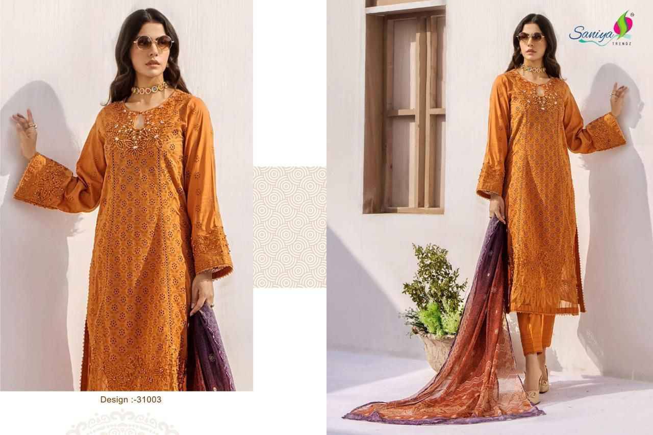 Adan Libas Chikankari Vol-32 Nx By Saniya Trendz 32002 To 32004 Series Beautiful Pakistani Suits Colorful Stylish Fancy Casual Wear & Ethnic Wear Cotton Embroidered Dresses At Wholesale Price