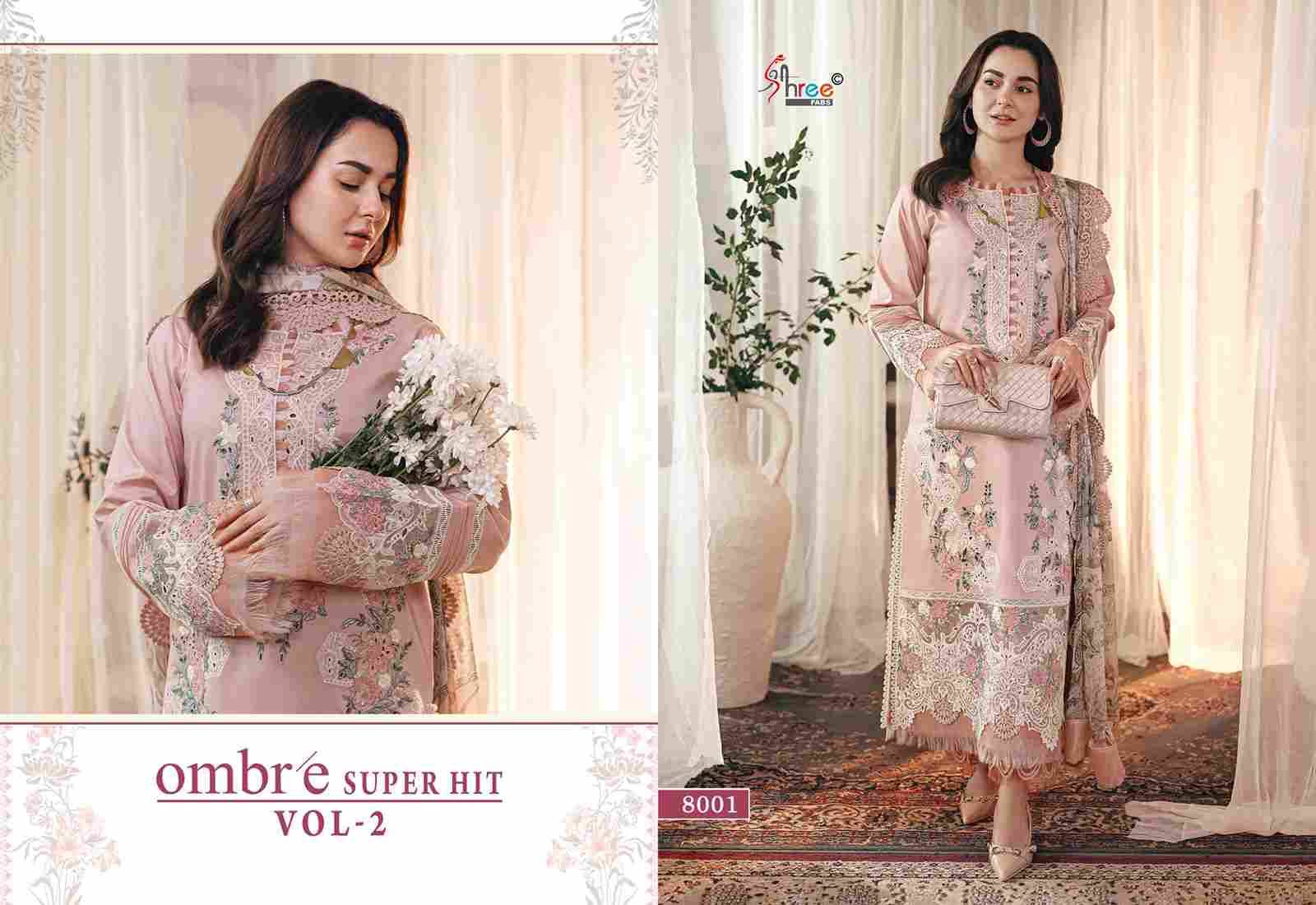 Ombre Vol-2 Super Hit By Shree Fabs 8001 To 8006 Series Beautiful Pakistani Suits Colorful Stylish Fancy Casual Wear & Ethnic Wear Pure Cotton With Embroidered Dresses At Wholesale Price
