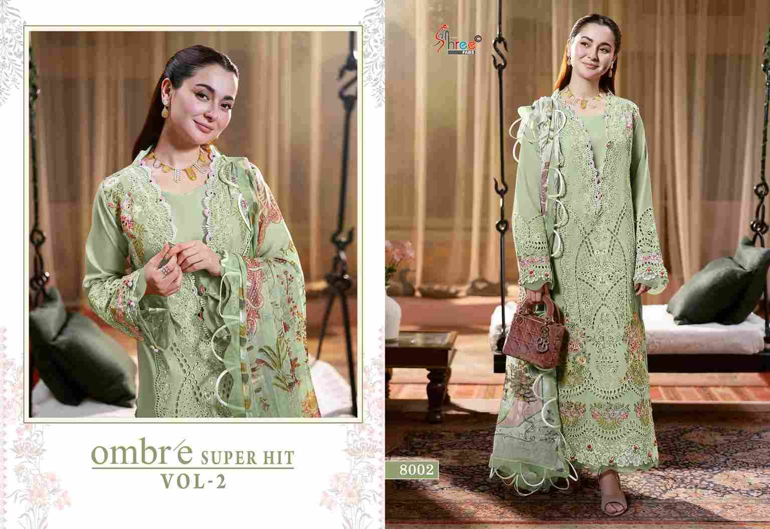 Ombre Vol-2 Super Hit By Shree Fabs 8001 To 8006 Series Beautiful Pakistani Suits Colorful Stylish Fancy Casual Wear & Ethnic Wear Pure Cotton With Embroidered Dresses At Wholesale Price