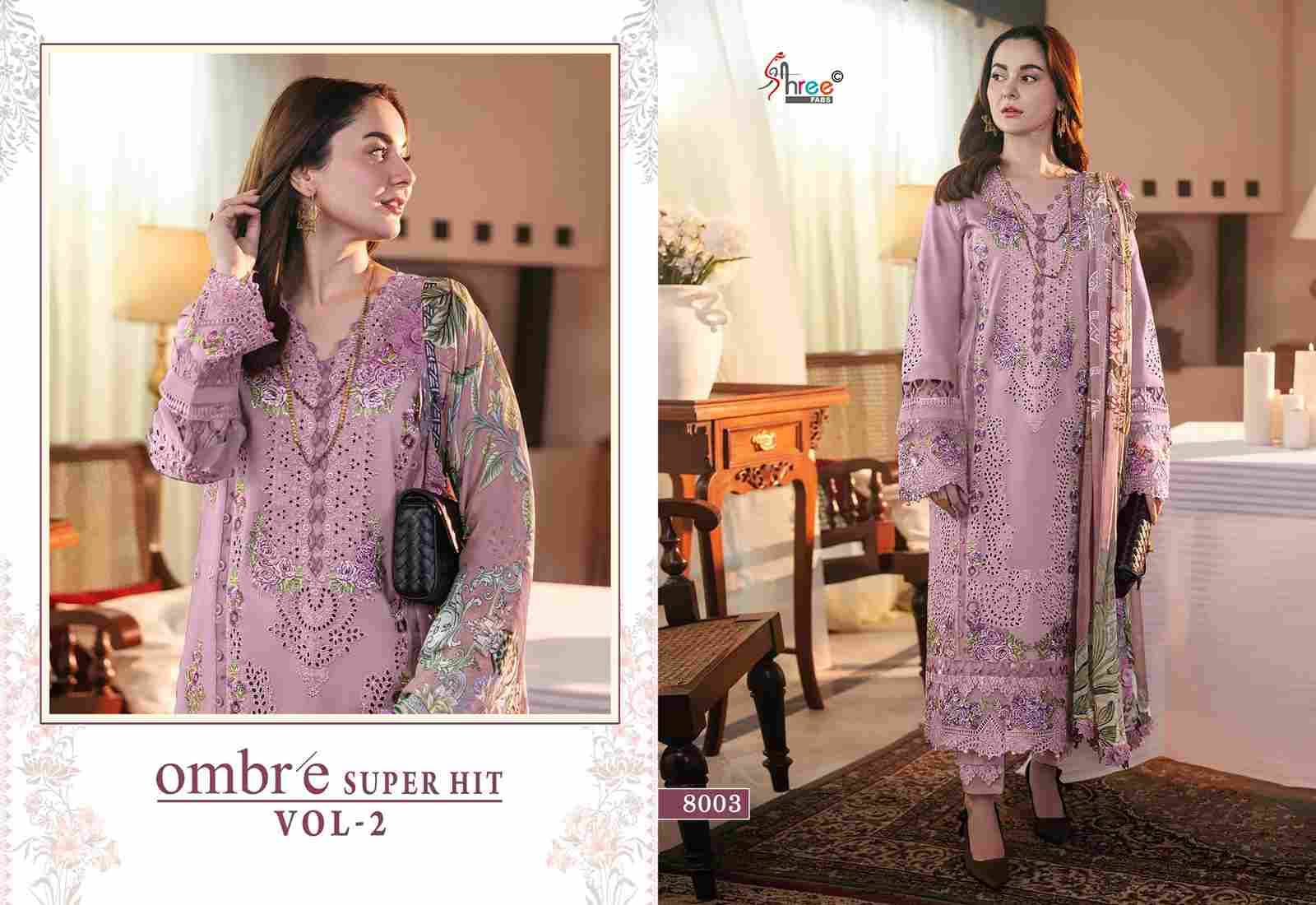 Ombre Vol-2 Super Hit By Shree Fabs 8001 To 8006 Series Beautiful Pakistani Suits Colorful Stylish Fancy Casual Wear & Ethnic Wear Pure Cotton With Embroidered Dresses At Wholesale Price