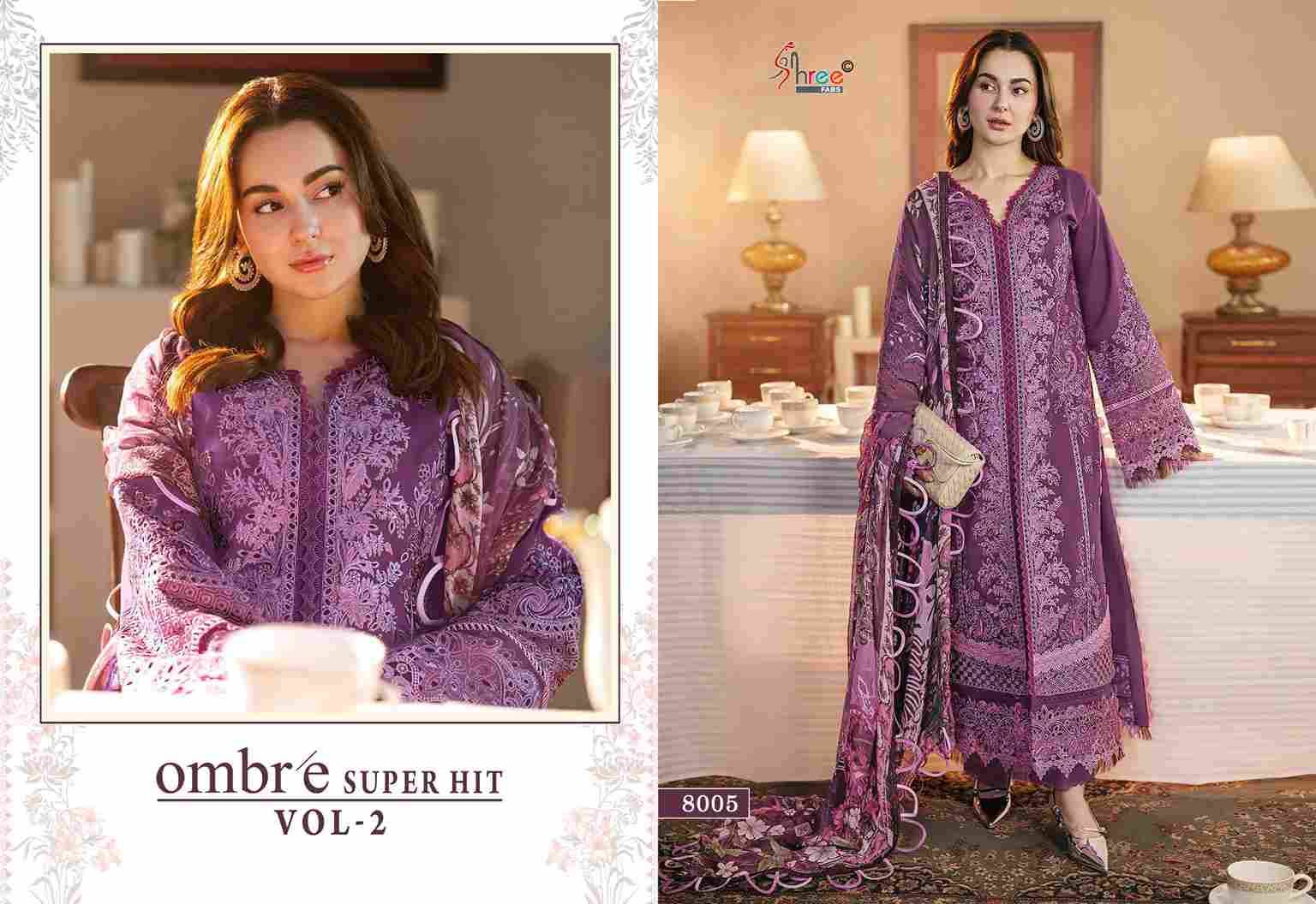 Ombre Vol-2 Super Hit By Shree Fabs 8001 To 8006 Series Beautiful Pakistani Suits Colorful Stylish Fancy Casual Wear & Ethnic Wear Pure Cotton With Embroidered Dresses At Wholesale Price