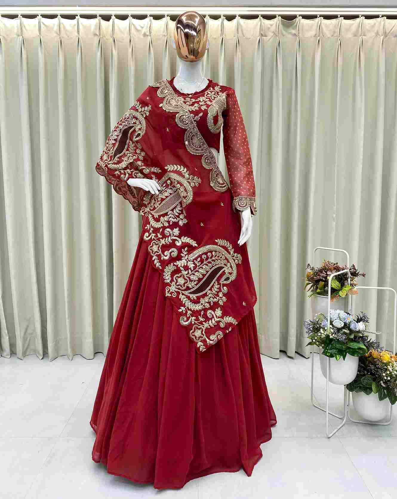 Be-400 By Fashid Wholesale Designer Beautiful Collection Occasional Wear & Party Wear Georgette Embroidered Lehengas At Wholesale Price