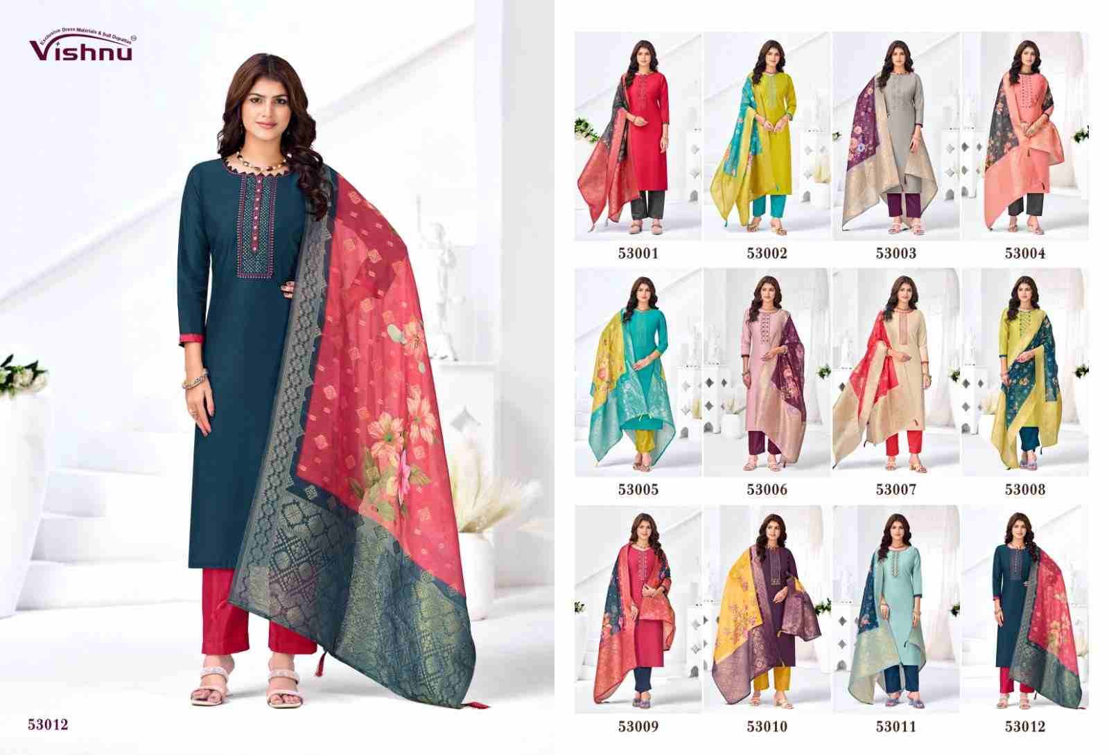Vyomika Vol-2 By Vishnu 53001 To 53012 Series Beautiful Stylish Festive Suits Fancy Colorful Casual Wear & Ethnic Wear & Ready To Wear Gadhwal Silk Dresses At Wholesale Price