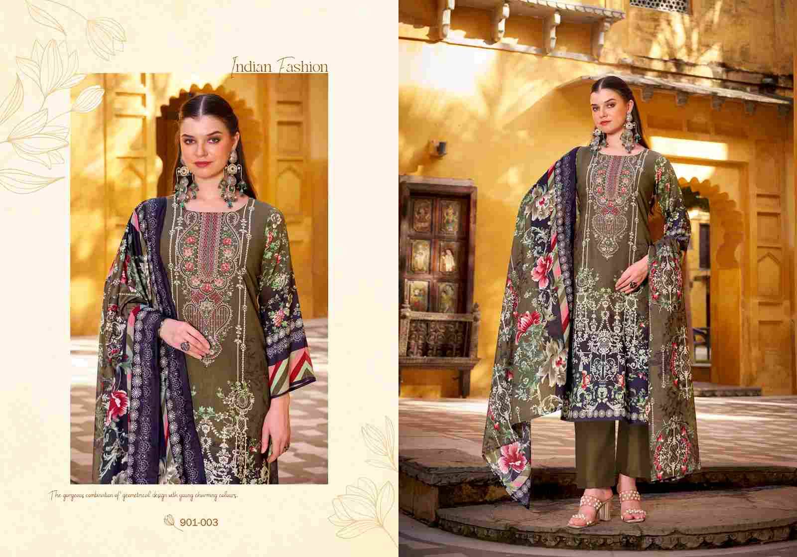 Riwayat Vol-14 By Belliza 901-001 To 901-008 Series Beautiful Festive Suits Stylish Fancy Colorful Casual Wear & Ethnic Wear Pure Viscose Rayon Print Dresses At Wholesale Price