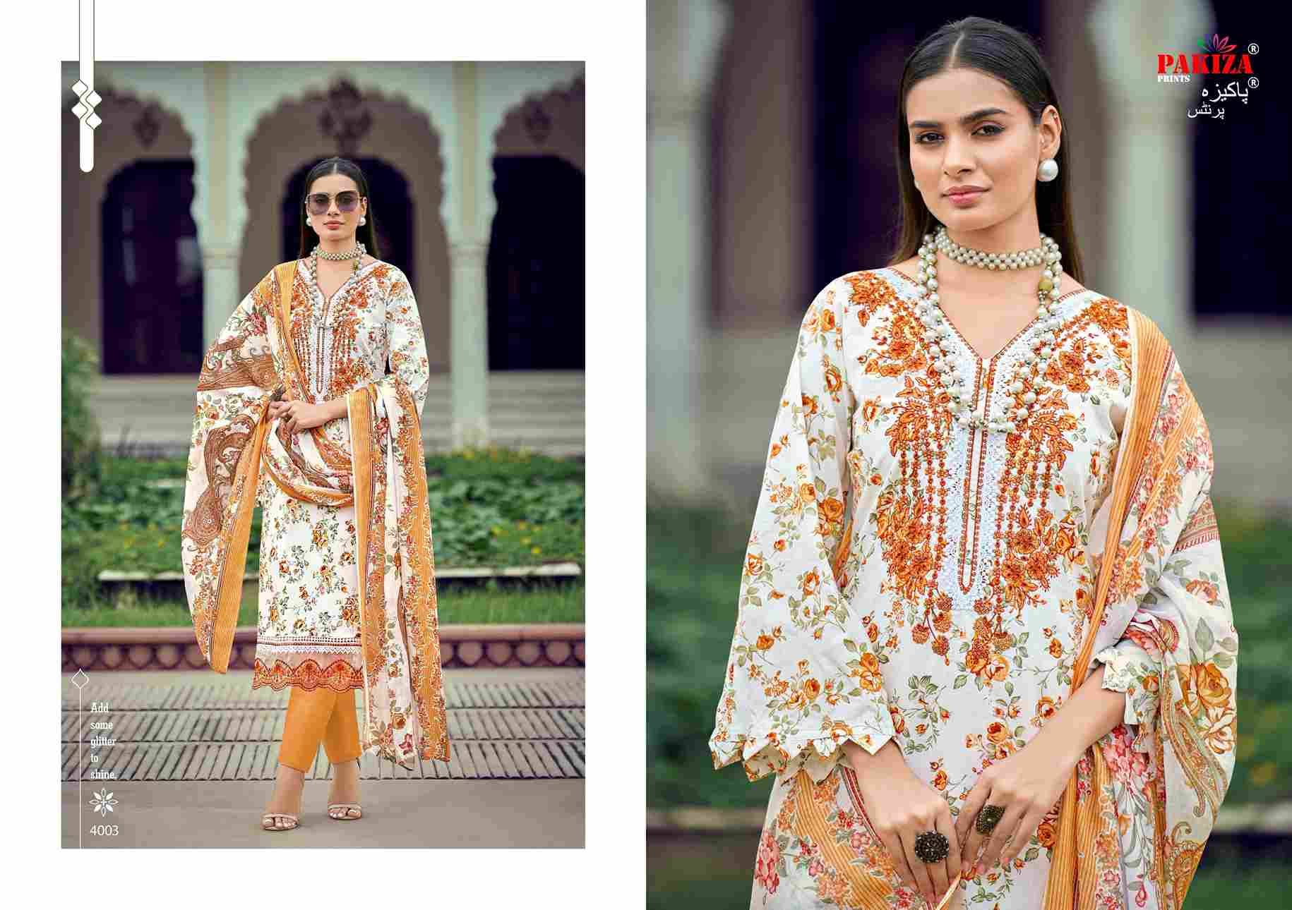 Flora Vol-4 By Pakiza Prints 4001 To 4010 Series Beautiful Festive Suits Stylish Fancy Colorful Party Wear & Occasional Wear Lawn Cotton Dresses At Wholesale Price