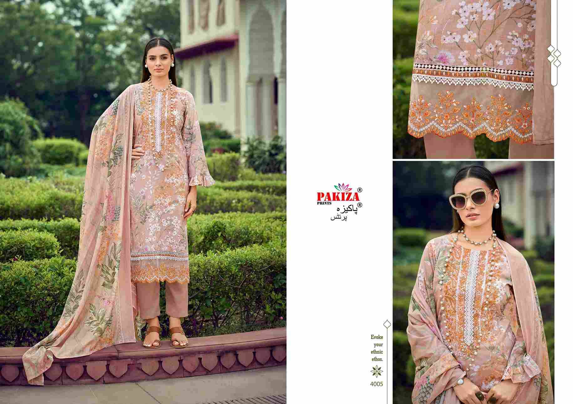 Flora Vol-4 By Pakiza Prints 4001 To 4010 Series Beautiful Festive Suits Stylish Fancy Colorful Party Wear & Occasional Wear Lawn Cotton Dresses At Wholesale Price