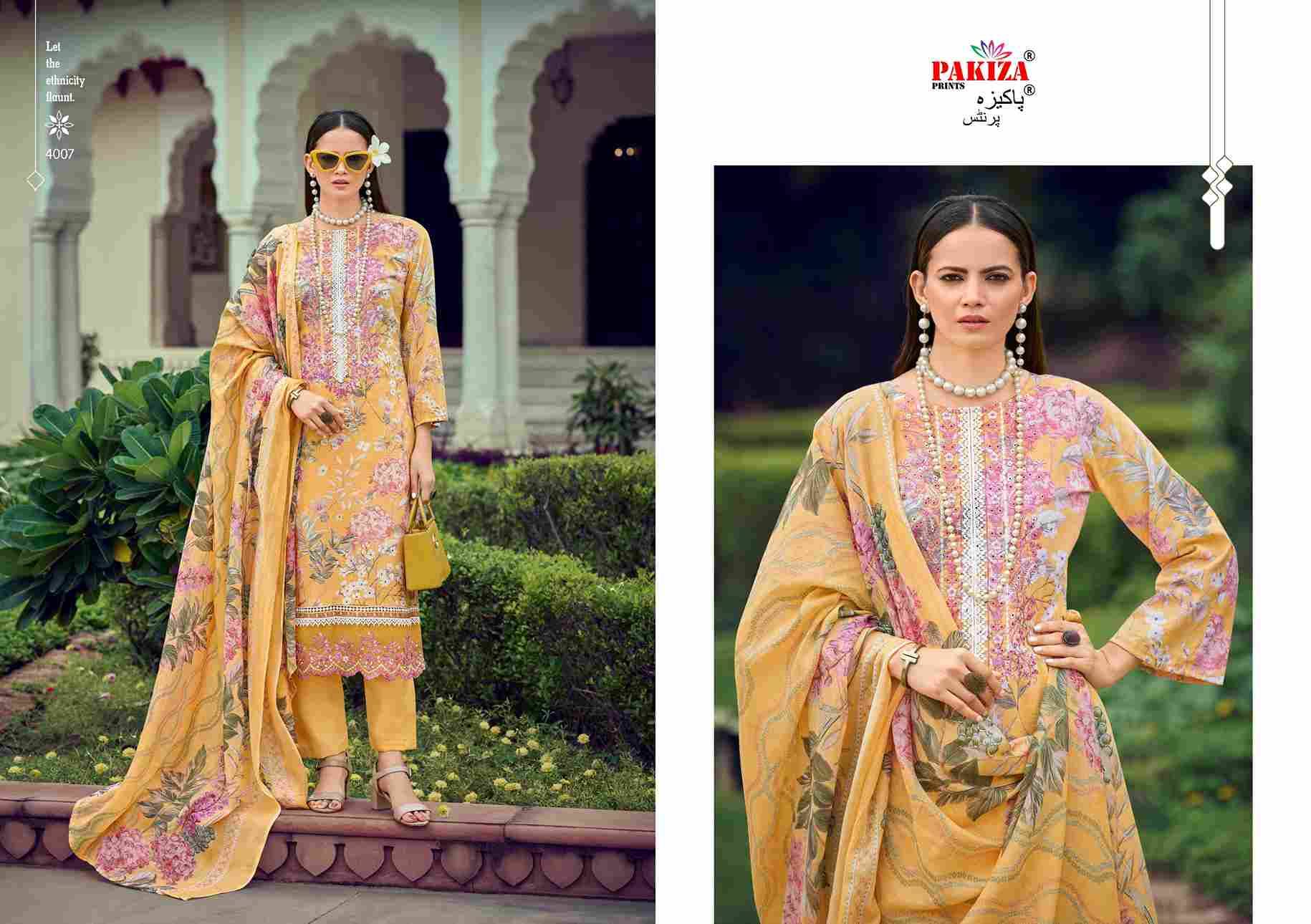Flora Vol-4 By Pakiza Prints 4001 To 4010 Series Beautiful Festive Suits Stylish Fancy Colorful Party Wear & Occasional Wear Lawn Cotton Dresses At Wholesale Price