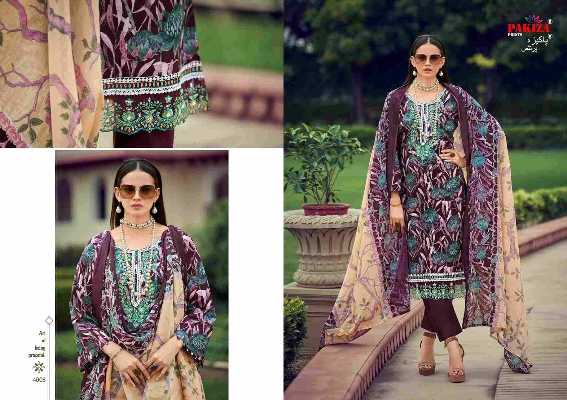 Flora Vol-4 By Pakiza Prints 4001 To 4010 Series Beautiful Festive Suits Stylish Fancy Colorful Party Wear & Occasional Wear Lawn Cotton Dresses At Wholesale Price
