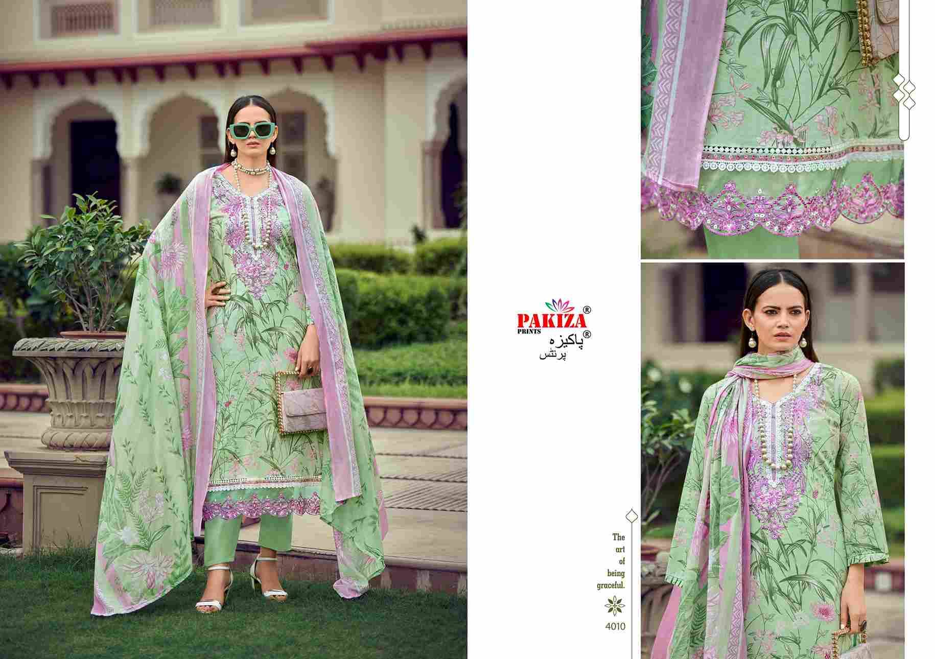 Flora Vol-4 By Pakiza Prints 4001 To 4010 Series Beautiful Festive Suits Stylish Fancy Colorful Party Wear & Occasional Wear Lawn Cotton Dresses At Wholesale Price