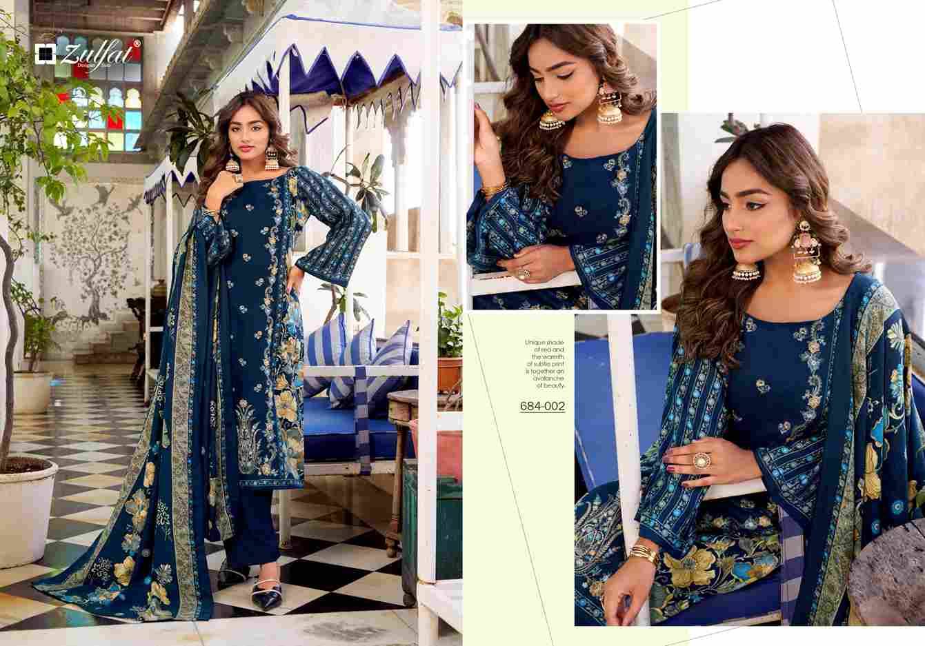 Humaira By Zulfat 684-001 To 684-006 Series Beautiful Festive Suits Stylish Fancy Colorful Casual Wear & Ethnic Wear Pure Woolen Pashmina Print Dresses At Wholesale Price