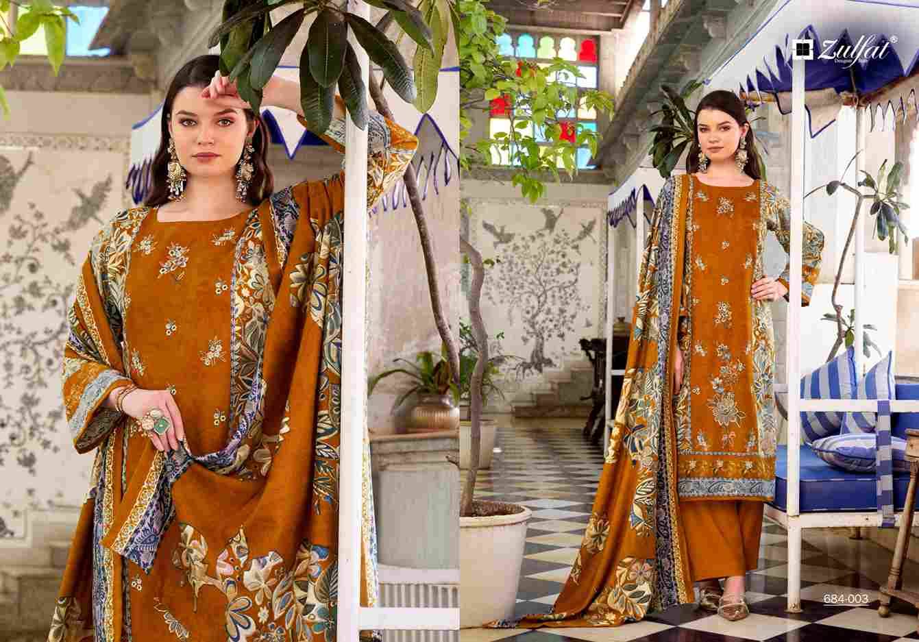Humaira By Zulfat 684-001 To 684-006 Series Beautiful Festive Suits Stylish Fancy Colorful Casual Wear & Ethnic Wear Pure Woolen Pashmina Print Dresses At Wholesale Price