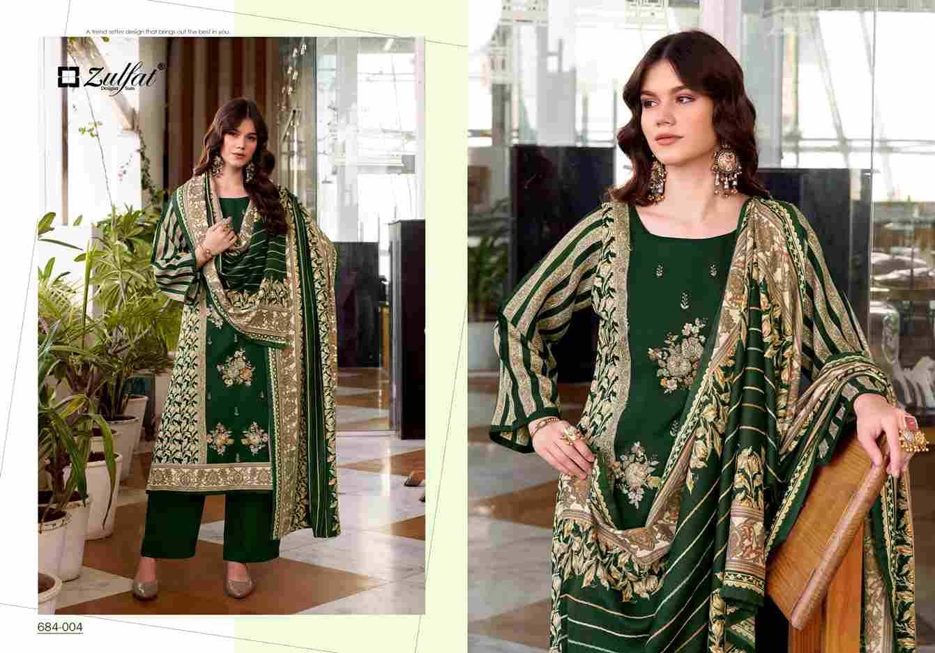 Humaira By Zulfat 684-001 To 684-006 Series Beautiful Festive Suits Stylish Fancy Colorful Casual Wear & Ethnic Wear Pure Woolen Pashmina Print Dresses At Wholesale Price