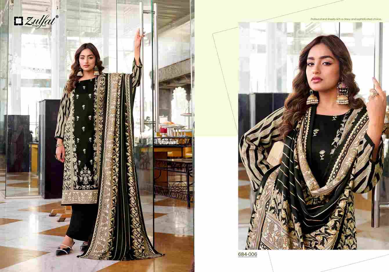 Humaira By Zulfat 684-001 To 684-006 Series Beautiful Festive Suits Stylish Fancy Colorful Casual Wear & Ethnic Wear Pure Woolen Pashmina Print Dresses At Wholesale Price