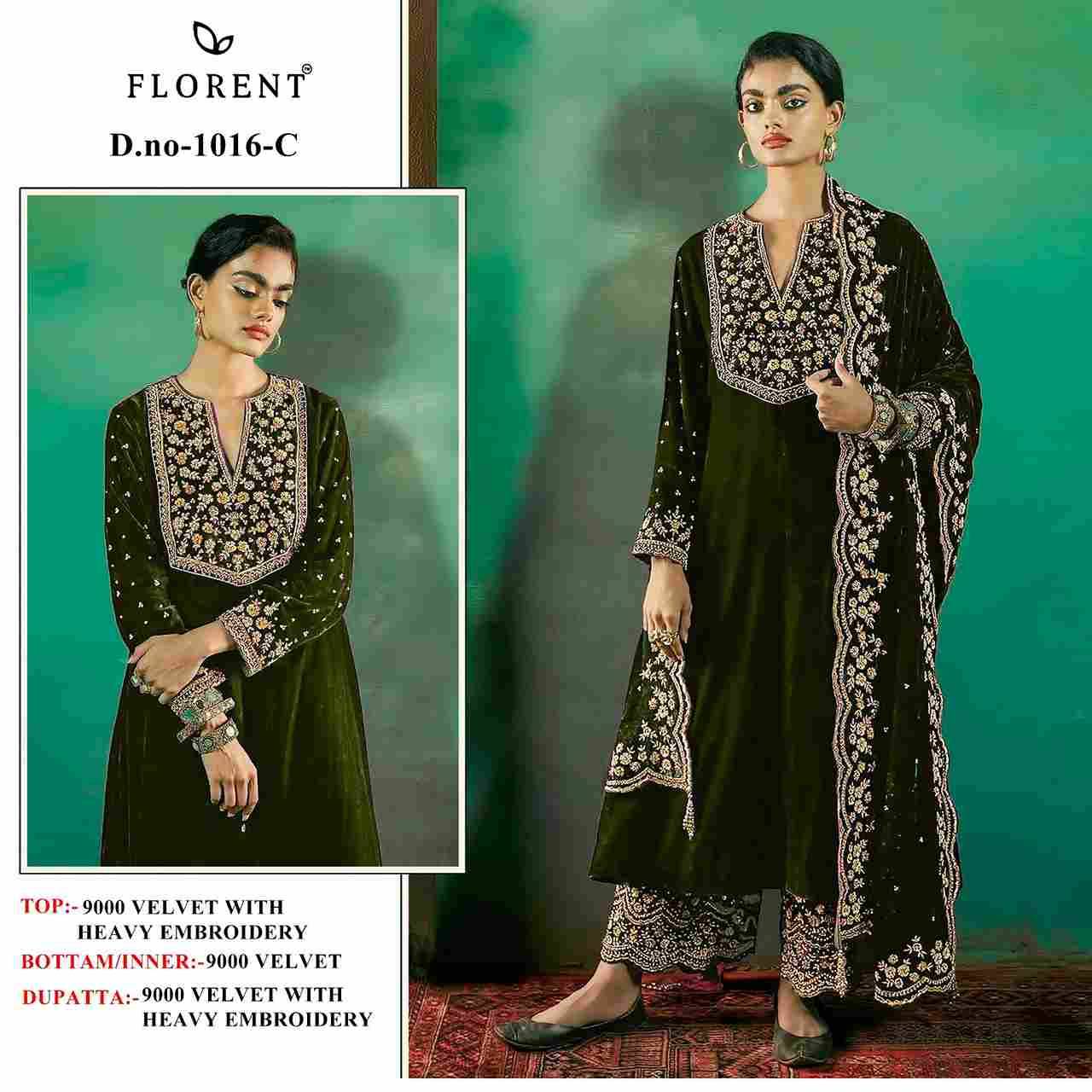 Florent 1016 Colours By Fashid Wholesale 1016-A To 1016-D Series Pakistani Suits Beautiful Fancy Colorful Stylish Party Wear & Occasional Wear Velvet Embroidery Dresses At Wholesale Price