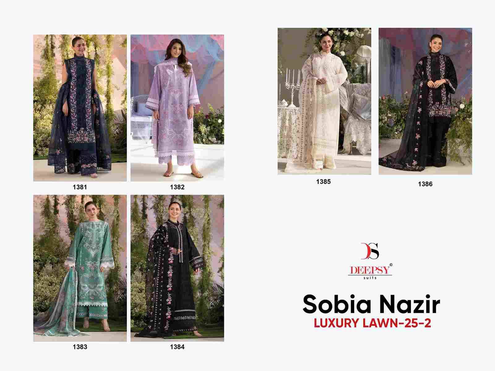 Sobia Nazir Luxury Lawn-25 Vol-2 By Deepsy Suits 1381 To 1386 Series Designer Pakistani Suits Beautiful Fancy Stylish Colorful Party Wear & Occasional Wear Pure Cotton Dresses At Wholesale Price
