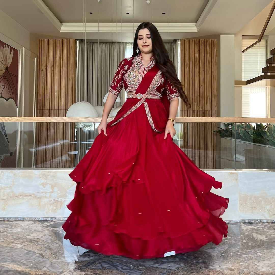Be-269 By Fashid Wholesale Karwa Chauth Special Indian Traditional Wear Collection Beautiful Stylish Fancy Colorful Party Wear & Occasional Wear Fiona Silk Lehenga Sarees At Wholesale Price