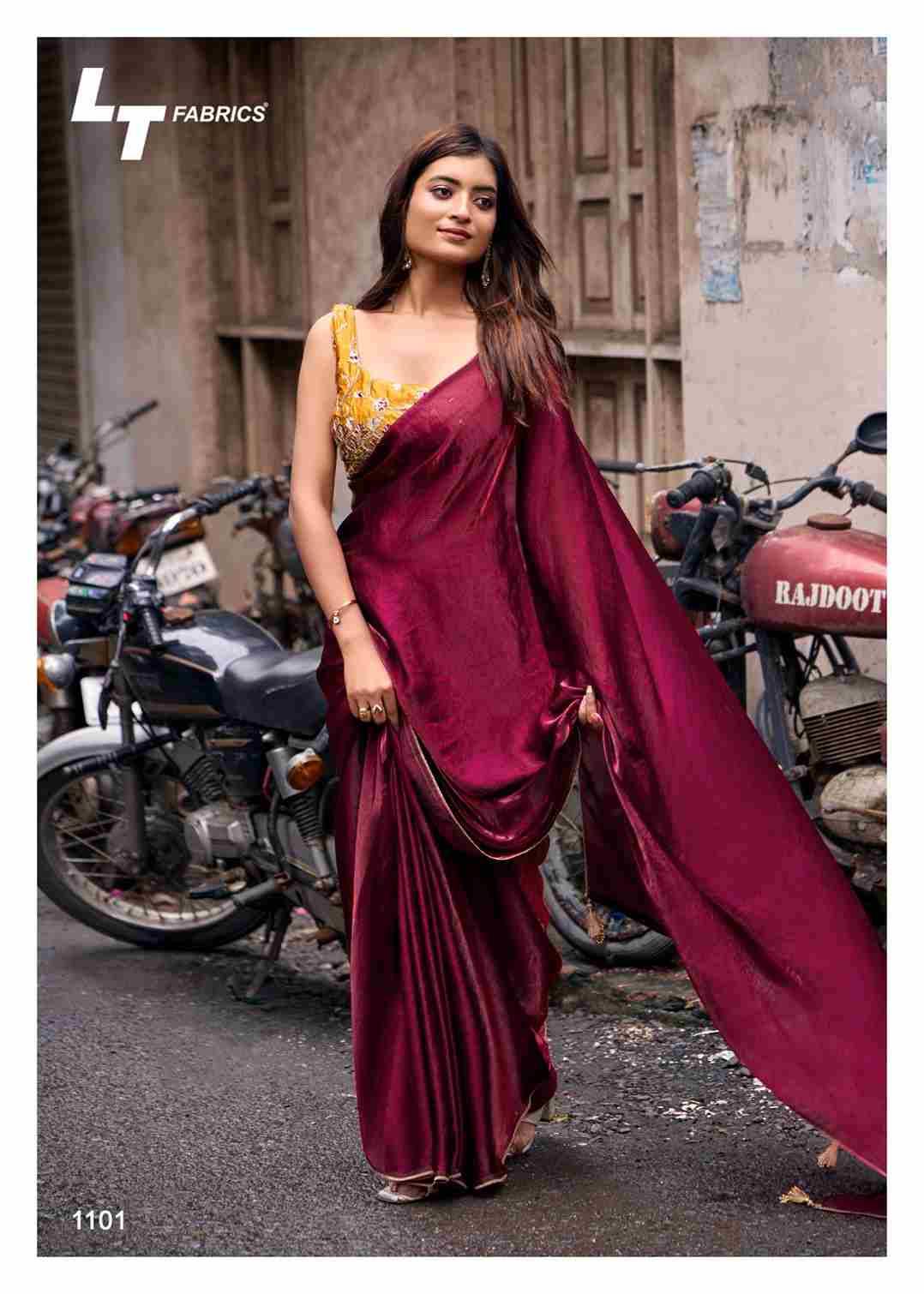 Utopia Vol-11 By Lt Fabrics 1101 To 1106 Series Indian Traditional Wear Collection Beautiful Stylish Fancy Colorful Party Wear & Occasional Wear Malai Silk Sarees At Wholesale Price