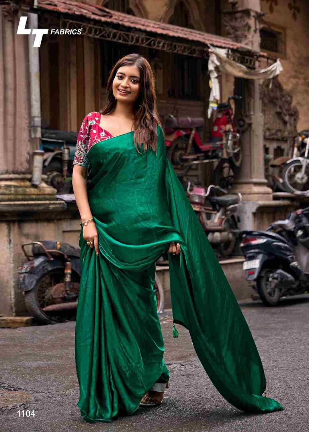 Utopia Vol-11 By Lt Fabrics 1101 To 1106 Series Indian Traditional Wear Collection Beautiful Stylish Fancy Colorful Party Wear & Occasional Wear Malai Silk Sarees At Wholesale Price