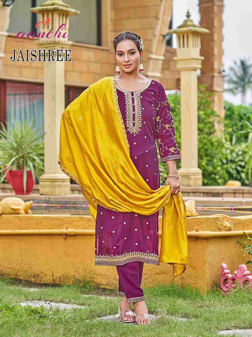 Jayshree By Aanchi 01 To 03 Series Beautiful Festive Suits Colorful Stylish Fancy Casual Wear & Ethnic Wear Vichitra Silk Dresses At Wholesale Price