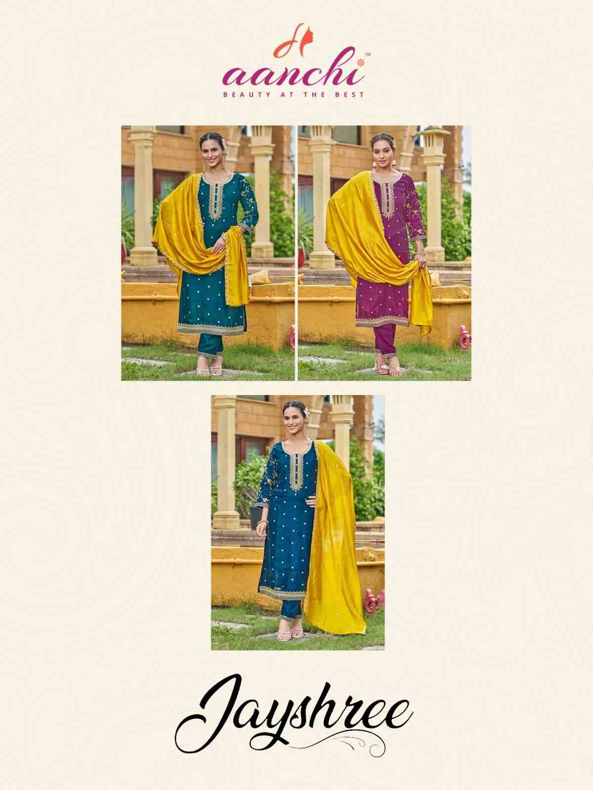 Jayshree By Aanchi 01 To 03 Series Beautiful Festive Suits Colorful Stylish Fancy Casual Wear & Ethnic Wear Vichitra Silk Dresses At Wholesale Price