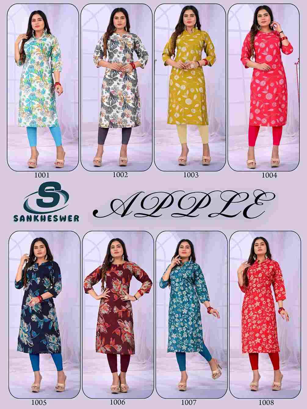 Apple By Sankheswer 1001 To 1008 Series Designer Stylish Fancy Colorful Beautiful Party Wear & Ethnic Wear Collection Heavy Vertican Kurtis At Wholesale Price