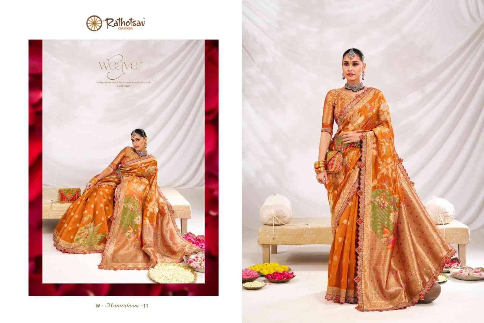 Maniratnam Vol-3 By Rathotsav 11 To 18 Series Indian Traditional Wear Collection Beautiful Stylish Fancy Colorful Party Wear & Occasional Wear Fancy Sarees At Wholesale Price
