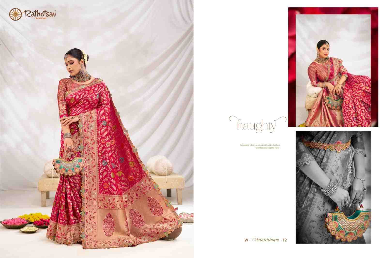 Maniratnam Vol-3 By Rathotsav 11 To 18 Series Indian Traditional Wear Collection Beautiful Stylish Fancy Colorful Party Wear & Occasional Wear Fancy Sarees At Wholesale Price
