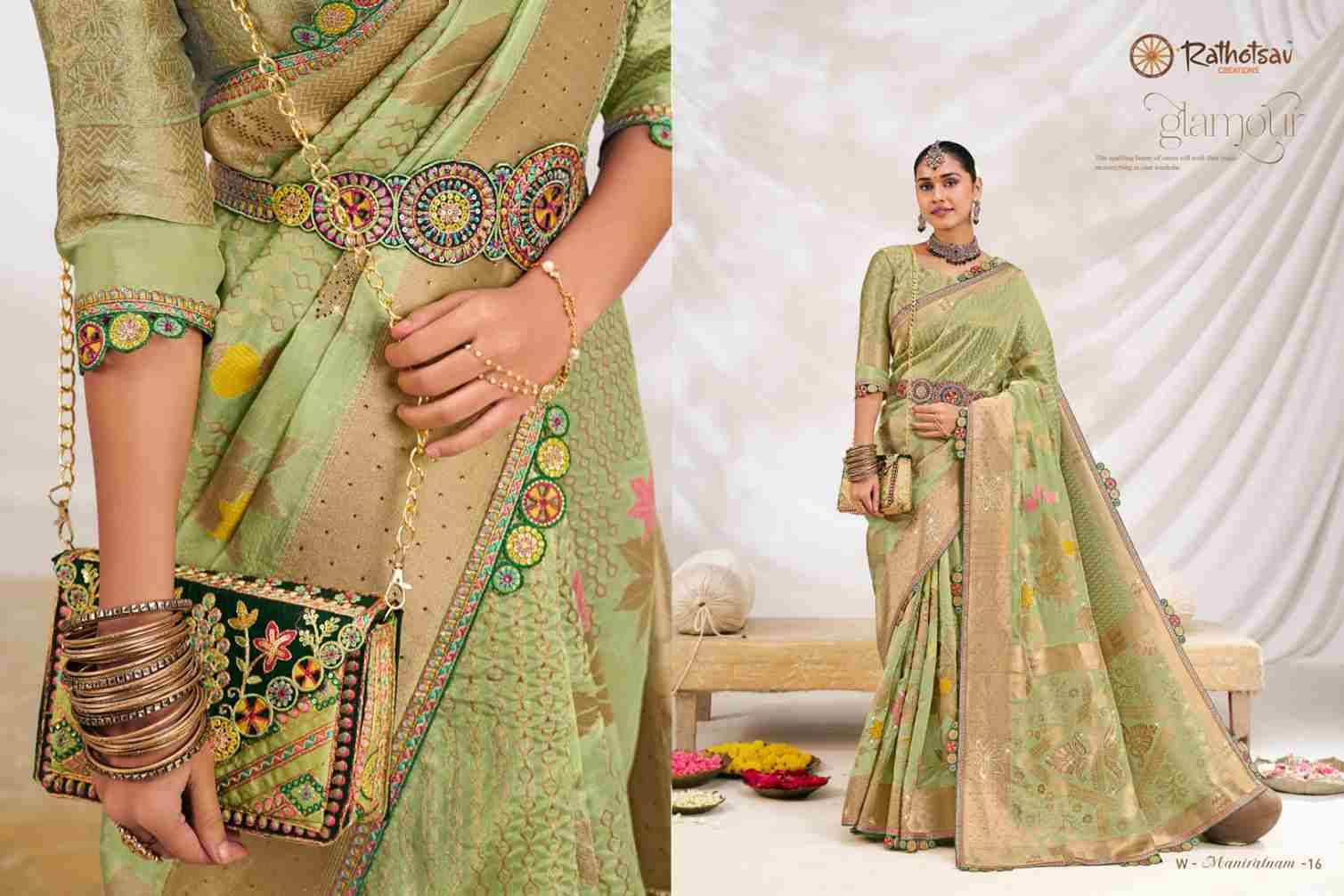 Maniratnam Vol-3 By Rathotsav 11 To 18 Series Indian Traditional Wear Collection Beautiful Stylish Fancy Colorful Party Wear & Occasional Wear Fancy Sarees At Wholesale Price