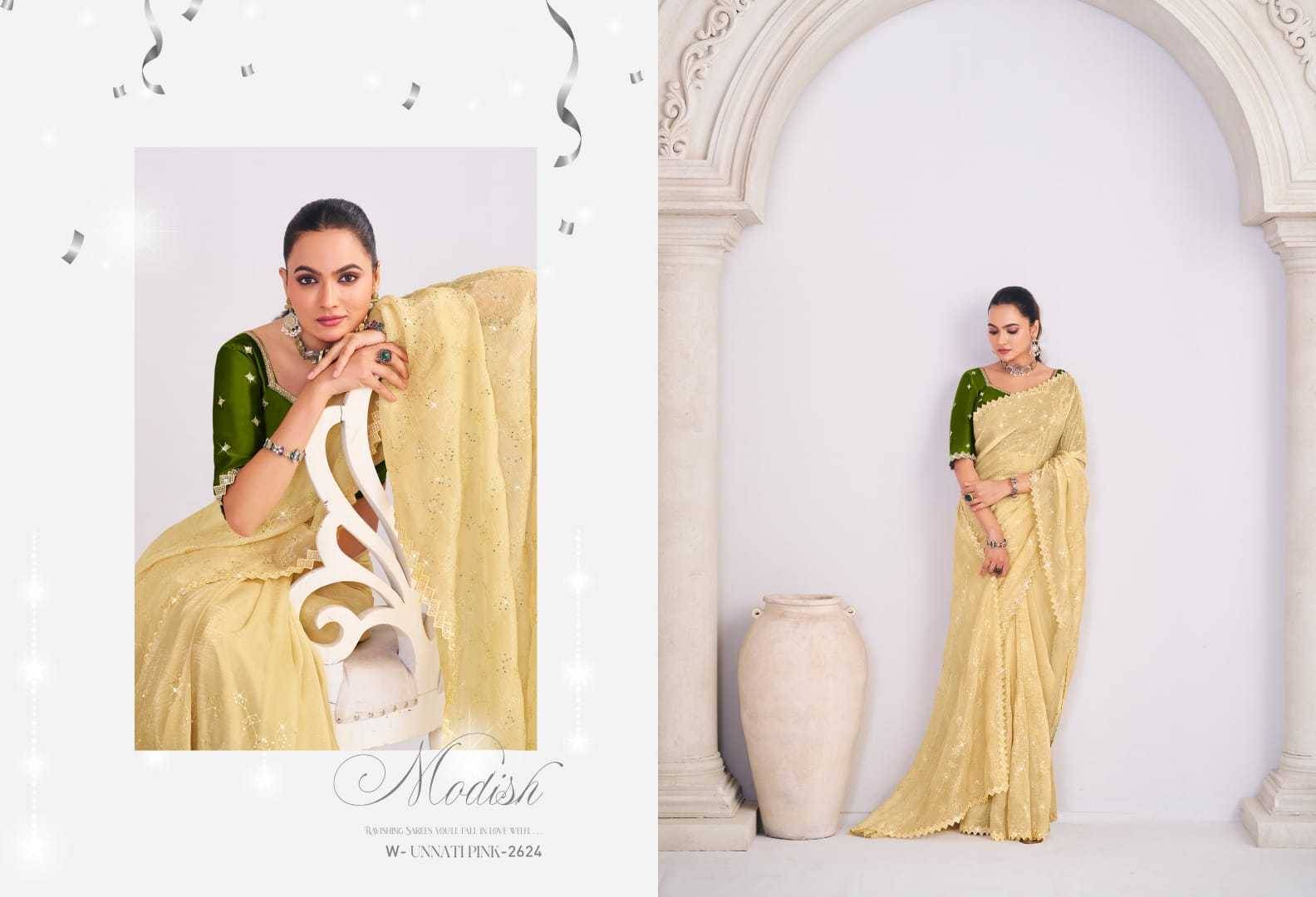 Unnati Pink By Rathotsav 2621 To 2627 Series Indian Traditional Wear Collection Beautiful Stylish Fancy Colorful Party Wear & Occasional Wear Chiffon Sarees At Wholesale Price