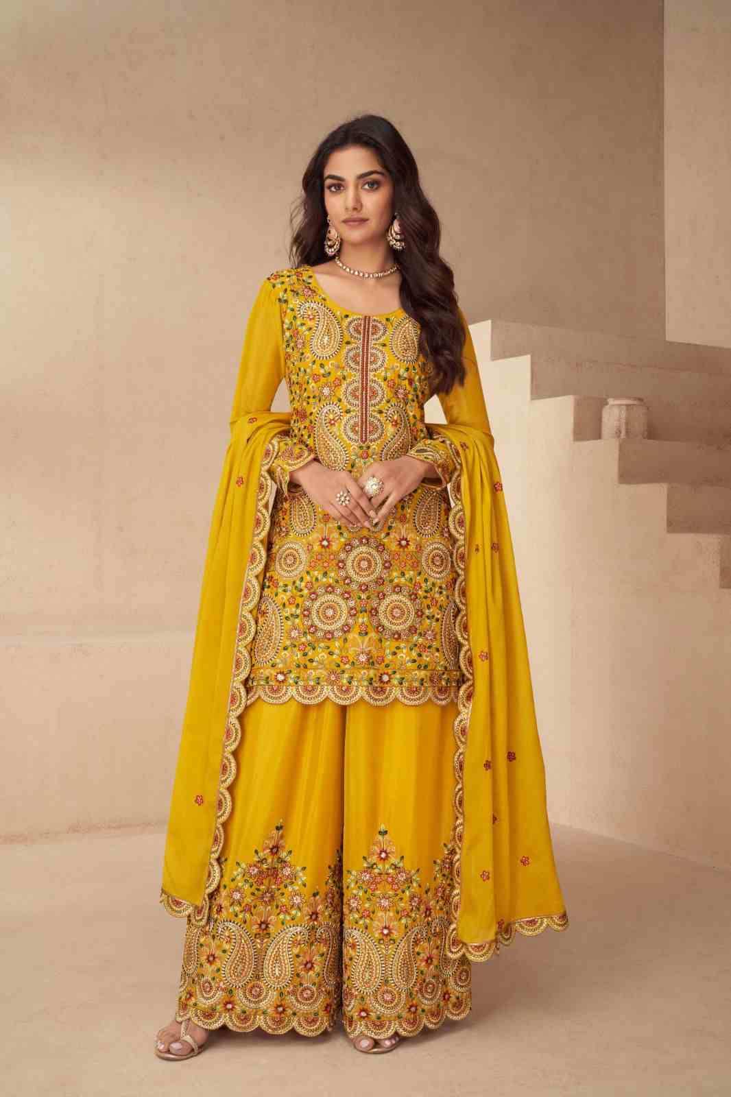 Noora By Gulkayra Designer 7541-A To 7541-D Series Beautiful Sharara Suits Colorful Stylish Fancy Casual Wear & Ethnic Wear Chinnon Dresses At Wholesale Price