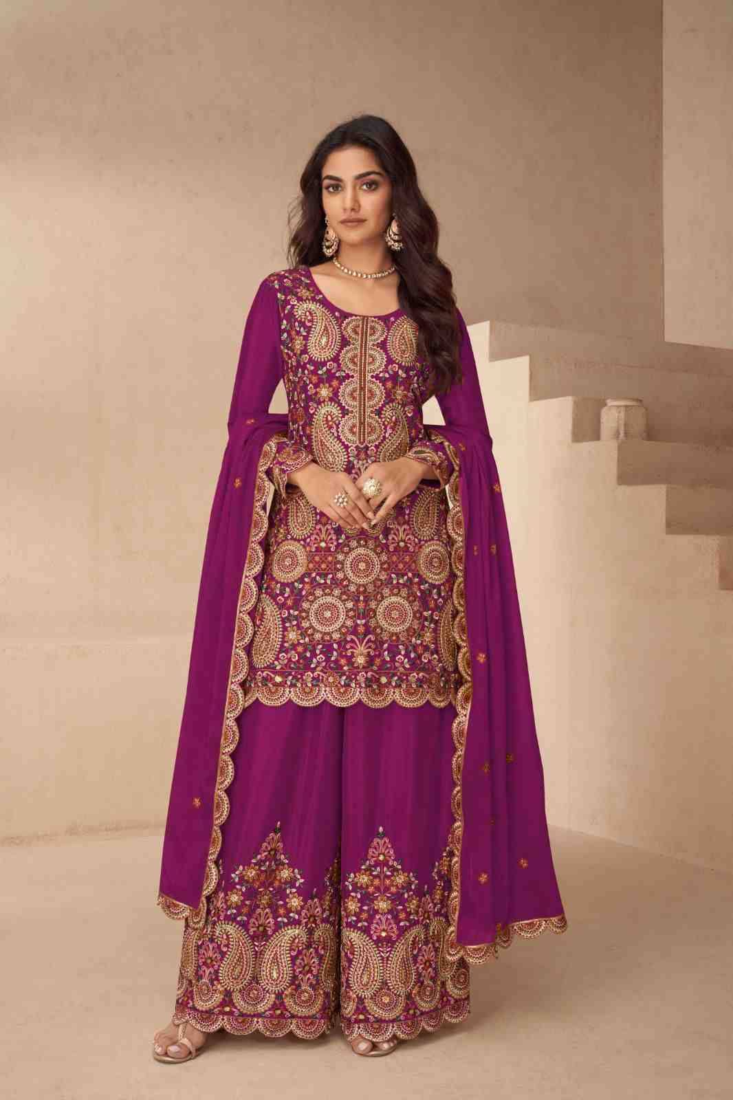 Noora By Gulkayra Designer 7541-A To 7541-D Series Beautiful Sharara Suits Colorful Stylish Fancy Casual Wear & Ethnic Wear Chinnon Dresses At Wholesale Price